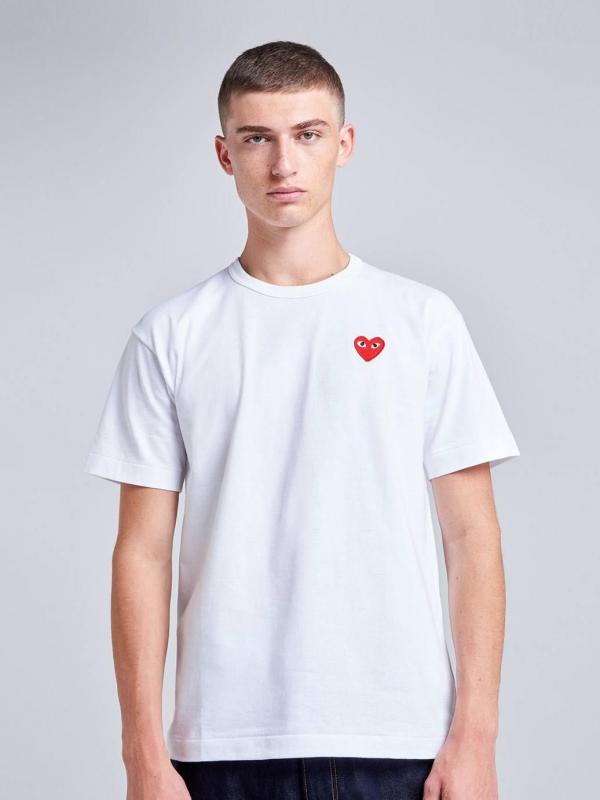 Comme des garcons play t shirt blanc coeur rouge blanc 2 1